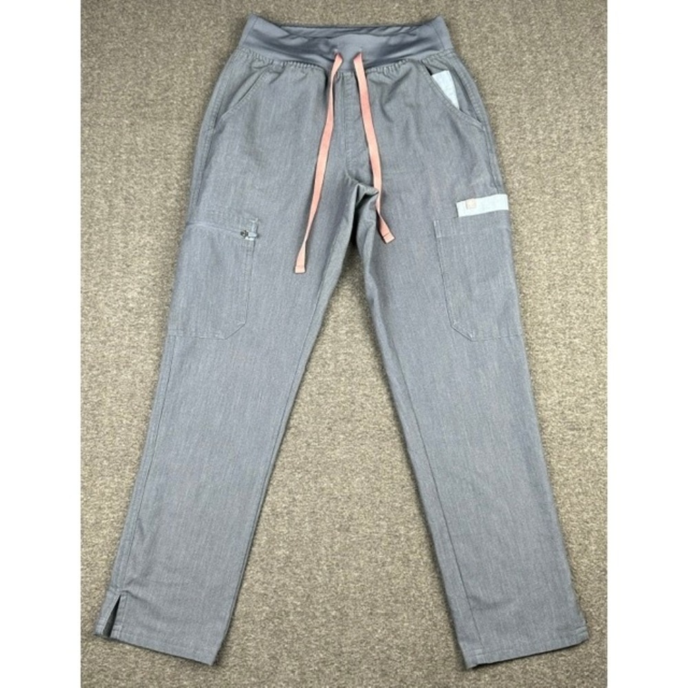 Figs Technical Collection Scrub Pants XS Gray Pink Drawstring W23SW2019P